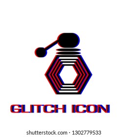 Cologne icon flat. Simple pictogram - Glitch effect. Vector illustration symbol