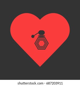 Cologne icon flat. Simple pictogram on heart background. Vector illustration symbol