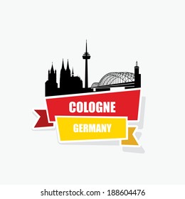 Cologne ribbon banner - vector illustration