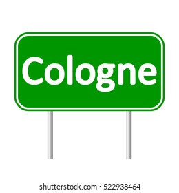 Cologne road sign isolated on white background.