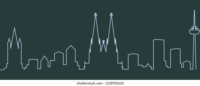 Cologne Single Line Skyline