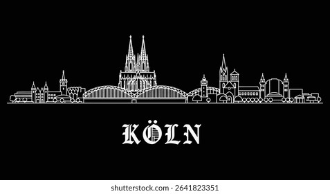 Cologne Skyline Germany Landmark Cityscape.