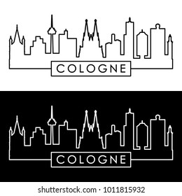 Cologne skyline. Linear style. Editable vector file.