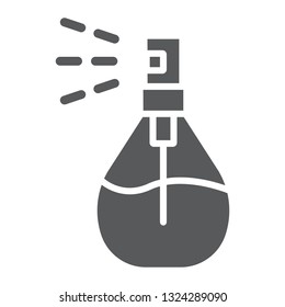 Cologne spray glyph icon, deodorant and fragrance, perfume sign, vector graphics, a solid pattern on a white background, eps 10.