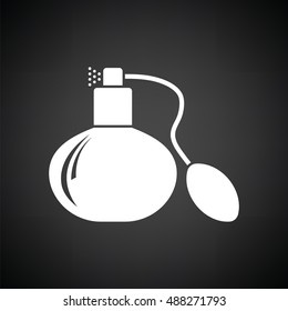 Cologne spray icon. Black background with white. Vector illustration.