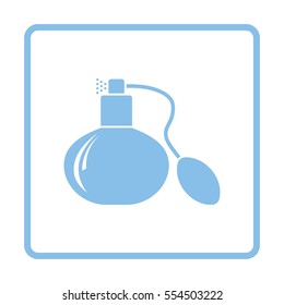 Cologne spray icon. Blue frame design. Vector illustration.