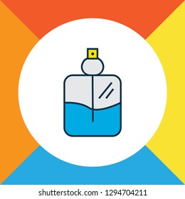 Cologne spray icon colored line symbol. Premium quality isolated perfume element in trendy style.