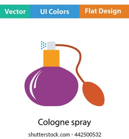 Cologne spray icon. Flat color design. Vector illustration.