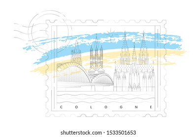 Cologne (Köln) stamp vector illustration and typography design, Germany