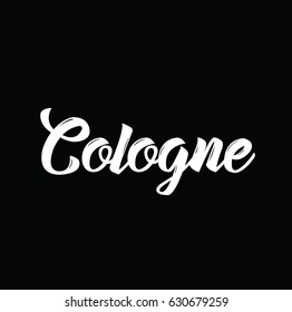 cologne, text design. Vector calligraphy. Typography poster. Usable as background.