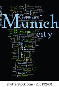 Cologne word tags cloud. Vertical on black background