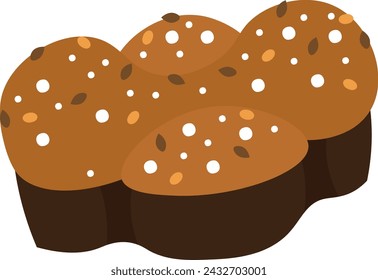 Colomba italian easter bread. Colorful vector drawind illustration. Typical Italian easter cake, dove bread.	