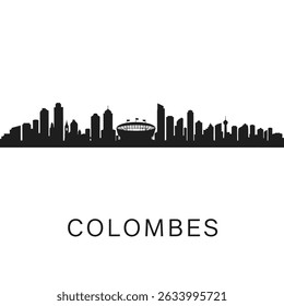 Colombes France Skyline Silhouette City Minimalista (em inglês).