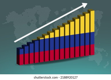 Colombia 3d Bar Chart Graph Vector Stock Vector (Royalty Free