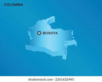 Colombia 3D Isometric map with Capital Mark Bogota Vector Illustration Design