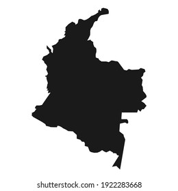 Colombia black map on white background