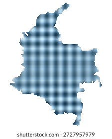 Colombia Mapa de Vector de puntos azules con fondo transparente para el desarrollo de software. Mapa de Colombia en estilo punteado.