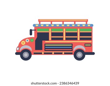 colombia chiva bus illustration isolated