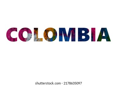 COLOMBIA. Colorful typography text banner. Vector the word COLOMBIA