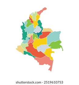 Colombia Colores Mapa Ilustración de diseño de Vector Fondo aislado