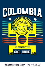 colombia cool dude,t-shirt print poster vector illustration