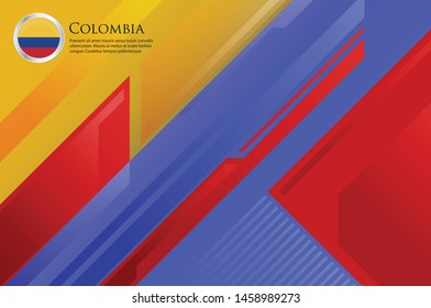 Colombia country concept flag background  beautiful vector illustration template cover modern, futuristic, elegant and symbolic. use for banner, card, cover, business, corporate, economic world