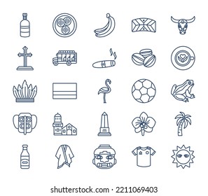 Colombia country and culture icon set
