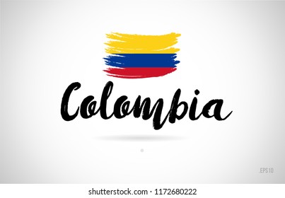 colombia country flag concept with grunge design suitable for a logo icon design