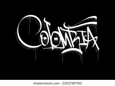 COLOMBIA country graffiti tag style art
