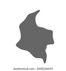 Colombia country simplified map. Grey stylish smooth map. Vector icons isolated on white background.