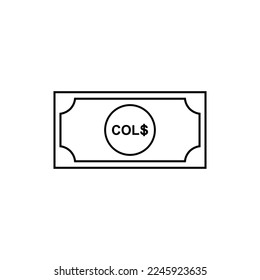 Colombia Currency Symbol, Colombian Peso Icon, COP Sign. Vector Illustration