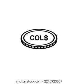 Colombia Currency Symbol, Colombian Peso Icon, COP Sign. Vector Illustration