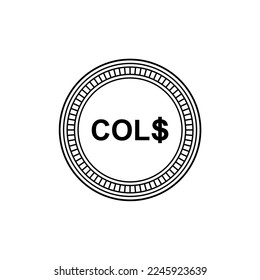 Colombia Currency Symbol, Colombian Peso Icon, COP Sign. Vector Illustration