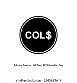 Colombia Currency Symbol, Colombian Peso Icon, COP Sign. Vector Illustration