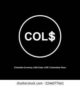 Colombia Currency Symbol, Colombian Peso Icon, COP Sign. Vector Illustration