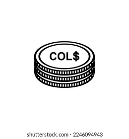 Colombia Currency Symbol, Colombian Peso Icon, COP Sign. Vector Illustration