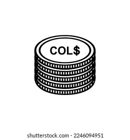 Colombia Currency Symbol, Colombian Peso Icon, COP Sign. Vector Illustration