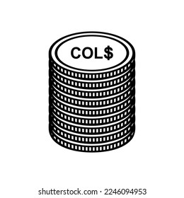 Colombia Currency Symbol, Colombian Peso Icon, COP Sign. Vector Illustration