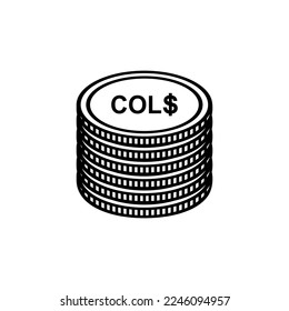 Colombia Currency Symbol, Colombian Peso Icon, COP Sign. Vector Illustration