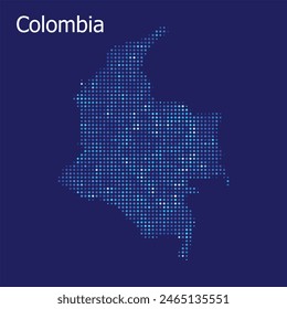 colombia dotted map blue background