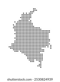 Colombia - Dotted Map. Map formed by Dots. Vector Illustration