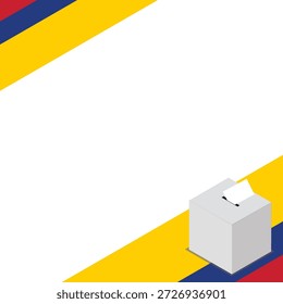 Kolumbien Wahlurne Quadrat Vorlage Vektor