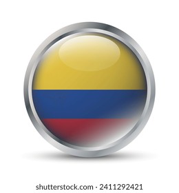 Colombia Flag 3D Badge Illustration
