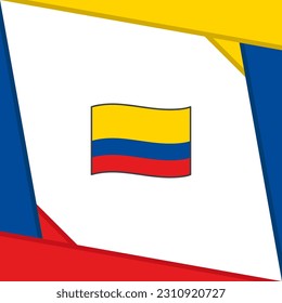 Plantilla de diseño de fondo de resumen de la bandera de Colombia. Cartel del Día de la Independencia de Colombia en medios sociales. Día de la Independencia de Colombia
