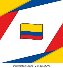 Plantilla de diseño de fondo de resumen de la bandera de Colombia. Cartel del Día de la Independencia de Colombia en medios sociales. Colombia