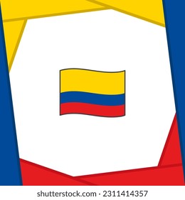 Plantilla de diseño de fondo de resumen de la bandera de Colombia. Cartel del Día de la Independencia de Colombia en medios sociales. Bandera de Colombia