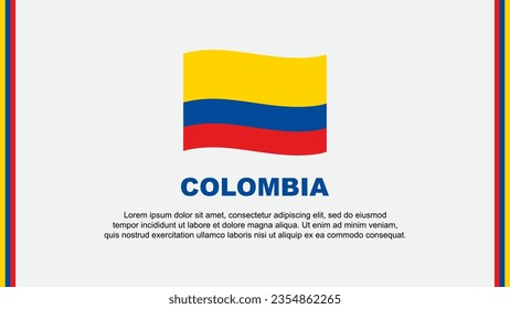 Colombia Flag Abstract Background Design Template. Colombia Independence Day Banner Social Media Vector Illustration. Colombia Cartoon