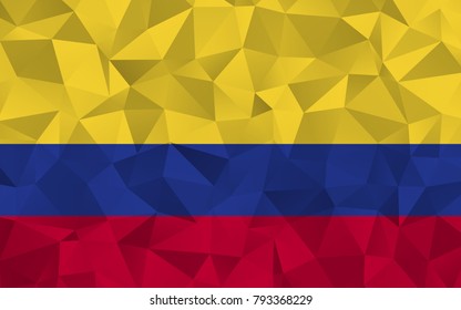 Colombia flag. Abstract Polygon Geometric Shape Background. Vector eps10.