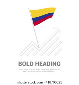 Colombia Flag with analytics graph up, Bold heading and place for text template