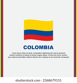 Colombia Flag Background Design Template. Colombia Independence Day Banner Social Media Post. Colombia Cartoon